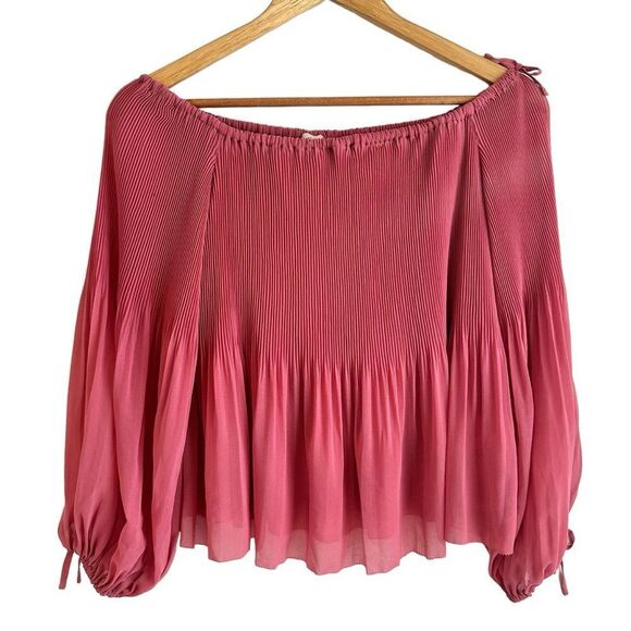 Aritzia Wilfred Talence Off-the-Shoulder Pink Blouse Size Small - Picture 1 of 8